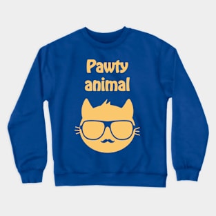 Pawty animal (orange) Crewneck Sweatshirt